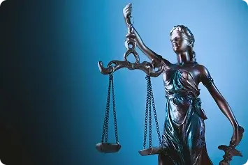 A figurine of lady justice